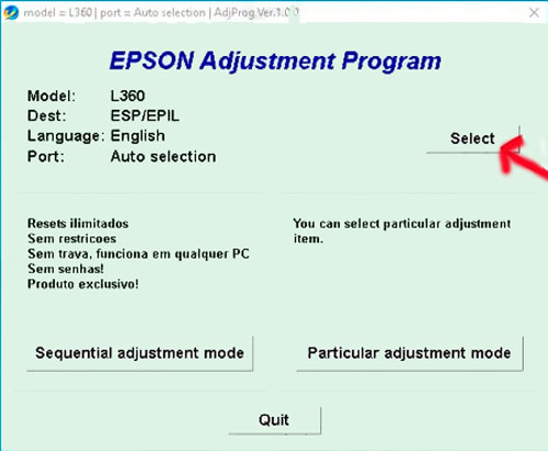 Epson Adjustment Program L360